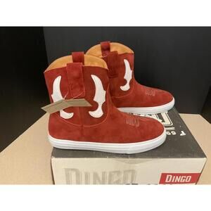 New! Womens Dingo Ollie Pull On Booties Red Suede Leather Boots. Size 9.5M. Nice